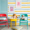 Blue and Yellow Striped Peel and Stick Removable Wallpaper 9628