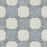 Beige and Blue Tile Tile Adhesive Peel and Stick Removable Wallpaper 2243