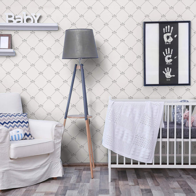 Black Geometric Nautical Peel and Stick Removable Wallpaper 1101