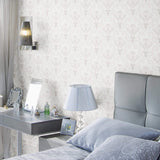 Beige and Taupe Damask Basic Peel and Stick Removable Wallpaper 0731