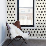 Black Geometric Basic Peel and Stick Removable Wallpaper 4801