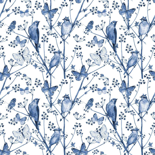 Blue Birds Peel and Stick Removable Wallpaper 5094
