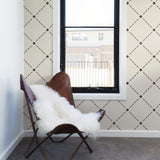 Beige Geometric Basic Peel and Stick Removable Wallpaper 4093