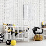 Beige and White Stripe Baby Peel and Stick Removable Wallpaper 7355