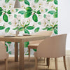 White and Yellow Textured Floral Peel and Stick Removable Wallpaper 9286