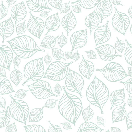 Green and White Floral Floral Peel and Stick Removable Wallpaper 4112