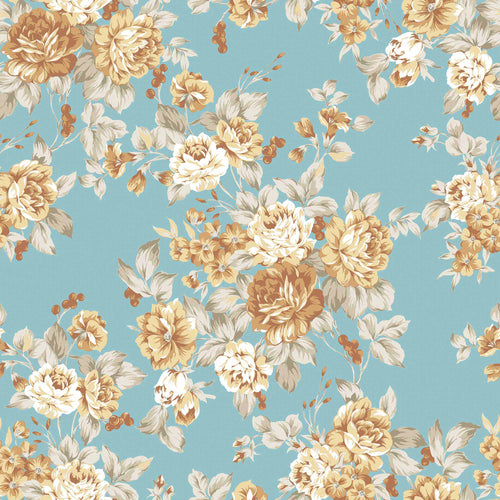 Blue Flowers Peel and Stick Removable Wallpaper 9348