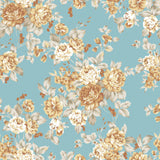 Blue Flowers Peel and Stick Removable Wallpaper 9348