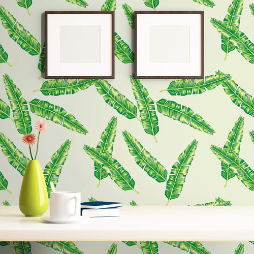 Green and Yellow Textured Floral Peel and Stick Removable Wallpaper 1654