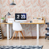 Coral Botanical Floral Peel and Stick Removable Wallpaper 8413