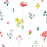 White Floral Floral Peel and Stick Removable Wallpaper 8438