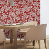 White Textured Floral Peel and Stick Removable Wallpaper 1674