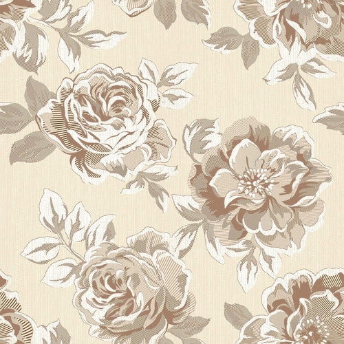 Brown and Beige Floral Floral Peel and Stick Removable Wallpaper 4035