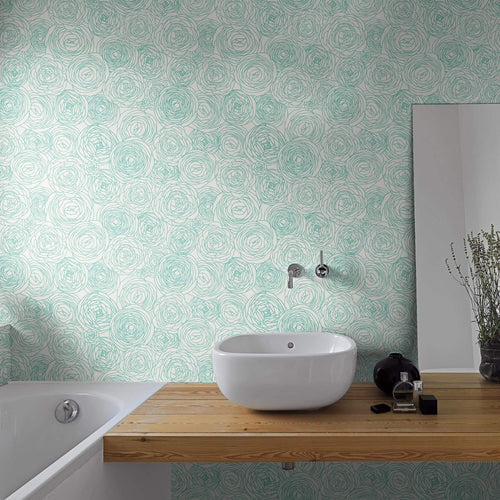 White Roses Floral Peel and Stick Removable Wallpaper 7313