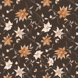 Brown Floral Peel and Stick Removable Wallpaper 7860