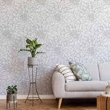 Black and White Flowers Peel and Stick Removable Wallpaper 7927