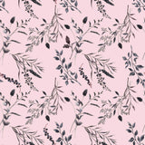 Pink Leaves Peel and Stick Removable Wallpaper 9814