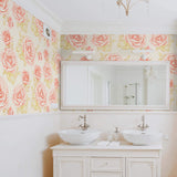 Red and Pink Textured Floral Peel and Stick Removable Wallpaper 2867