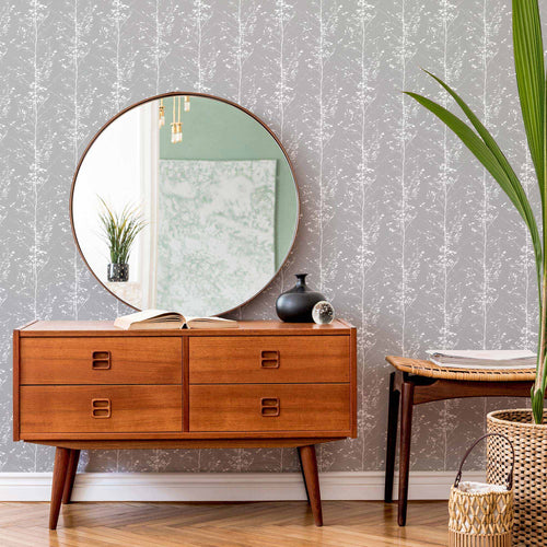 Grey Tree Peel and Stick Removable Wallpaper 7593