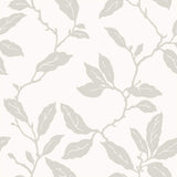 White Botanical Floral Peel and Stick Removable Wallpaper 4166