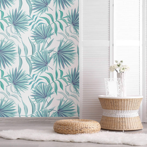 Green Botanical Floral Peel and Stick Removable Wallpaper 8684