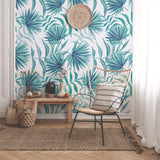Green Botanical Floral Peel and Stick Removable Wallpaper 8684
