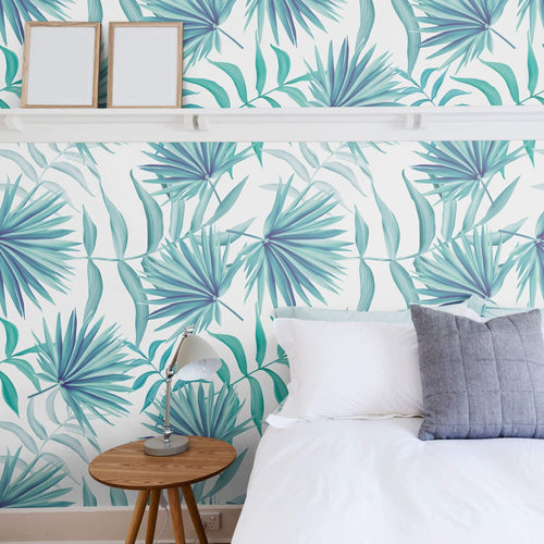 Green Botanical Floral Peel and Stick Removable Wallpaper 8684