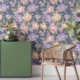 Orange Flowers Peel and Stick Removable Wallpaper 6678