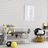 Black and White Pattern Geometric Peel and Stick Removable Wallpaper 0066