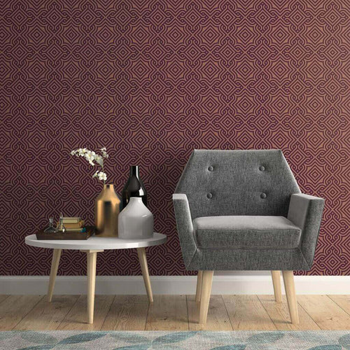 Brown Textured Geometric Peel and Stick Removable Wallpaper 2045