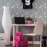 Pink and Yellow Shapes Geometric Peel and Stick Removable Wallpaper 1160
