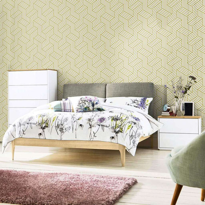 Beige and Cream Textured Geometric Peel and Stick Removable Wallpaper 5918