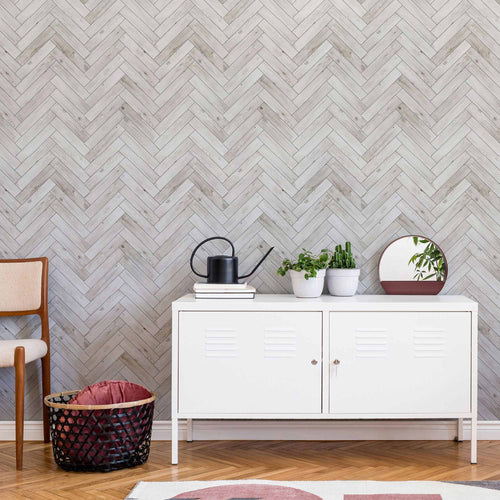 Grey Wood Peel and Stick Removable Wallpaper 4872