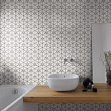 White Triangles Geometric Peel and Stick Removable Wallpaper 1684