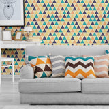Yellow Triangles Geometric Peel and Stick Removable Wallpaper 3339