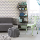 Grey Chevron Geometric Peel and Stick Removable Wallpaper 7739