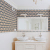 Navy and Beige Textured Geometric Peel and Stick Removable Wallpaper 291d