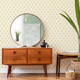 Yellow Sunburst Peel and Stick Removable Wallpaper 9885