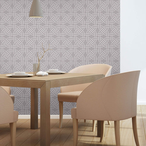 White and Grey Pattern Geometric Peel and Stick Removable Wallpaper 7654