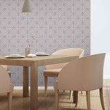 White and Grey Pattern Geometric Peel and Stick Removable Wallpaper 7654