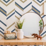 Blue Geometric Peel and Stick Removable Wallpaper 1742