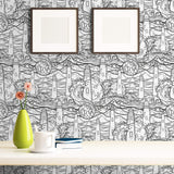 Black and White Nautical Peel and Stick Removable Wallpaper 1676