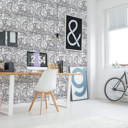 Black and White Nautical Peel and Stick Removable Wallpaper 1676