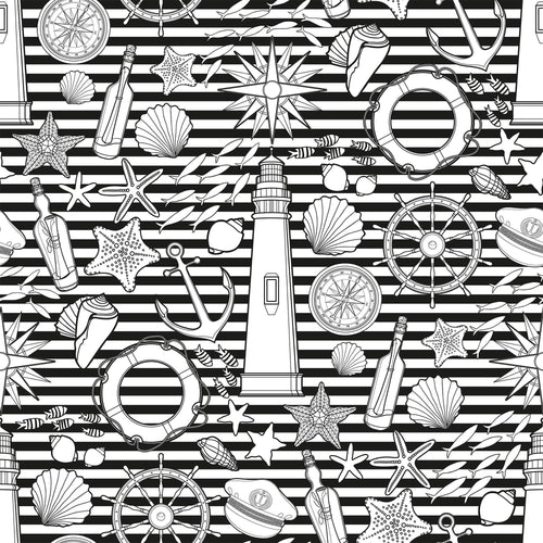 White Striped Nautical Peel and Stick Removable Wallpaper 2936