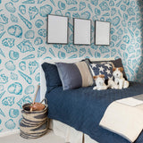 Blue Illustration Nautical Peel and Stick Removable Wallpaper 4442