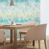 White and Turquoise Nautical Peel and Stick Removable Wallpaper 1610
