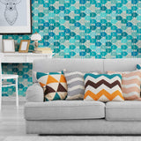 Green and Silver Fish Nautical Peel and Stick Removable Wallpaper 7151