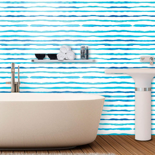 White Watercolor Peel and Stick Removable Wallpaper 0954