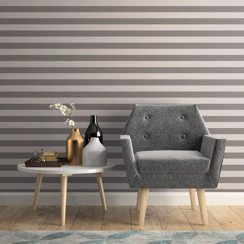 Grey and Silver Horizontal Peel and Stick Removable Wallpaper 4752