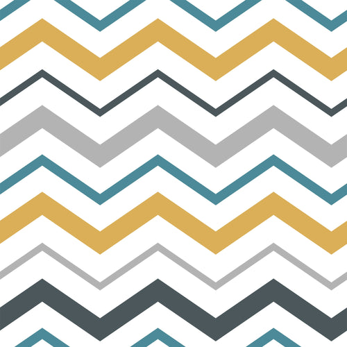 Yellow and Grey Chevron Peel and Stick Removable Wallpaper 7372